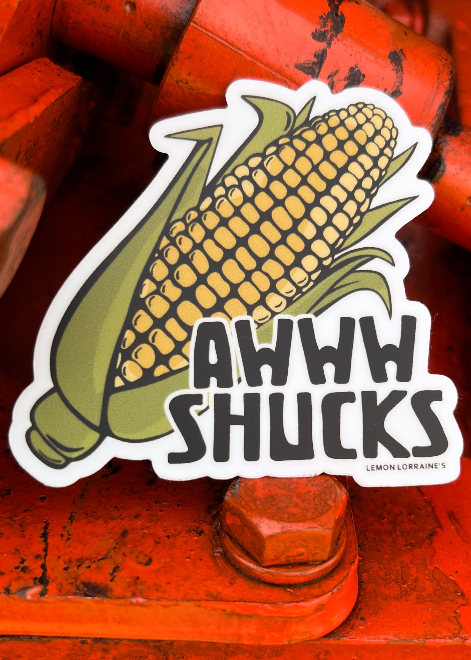 AWWW SHUCKS Corncob Sticker Decal