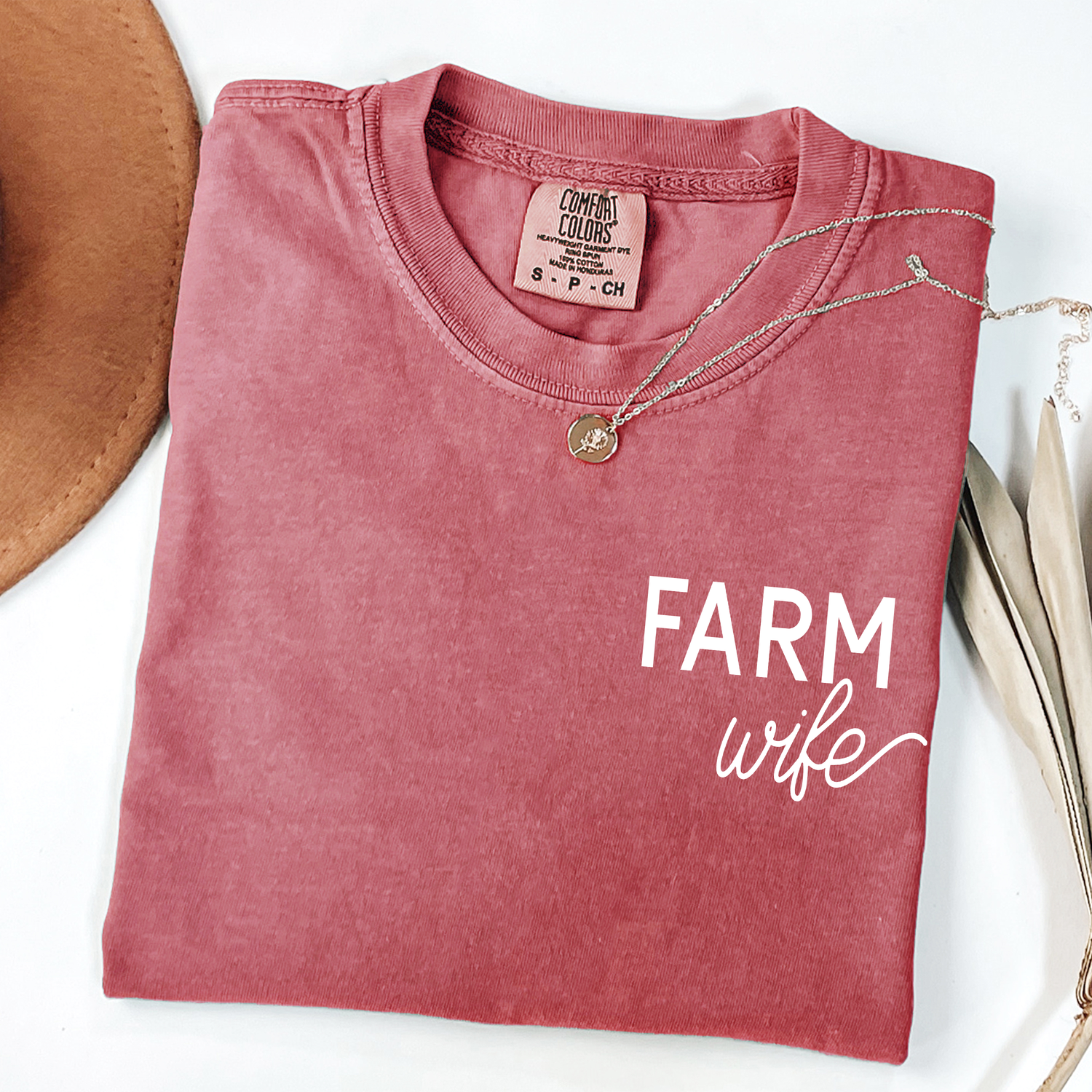 FARM WIFE - Crimson Graphic Tee