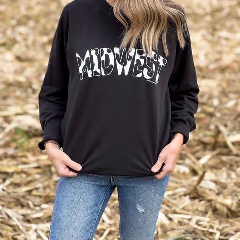 MIDWEST COWPRINT - Crewneck Sweatshirt