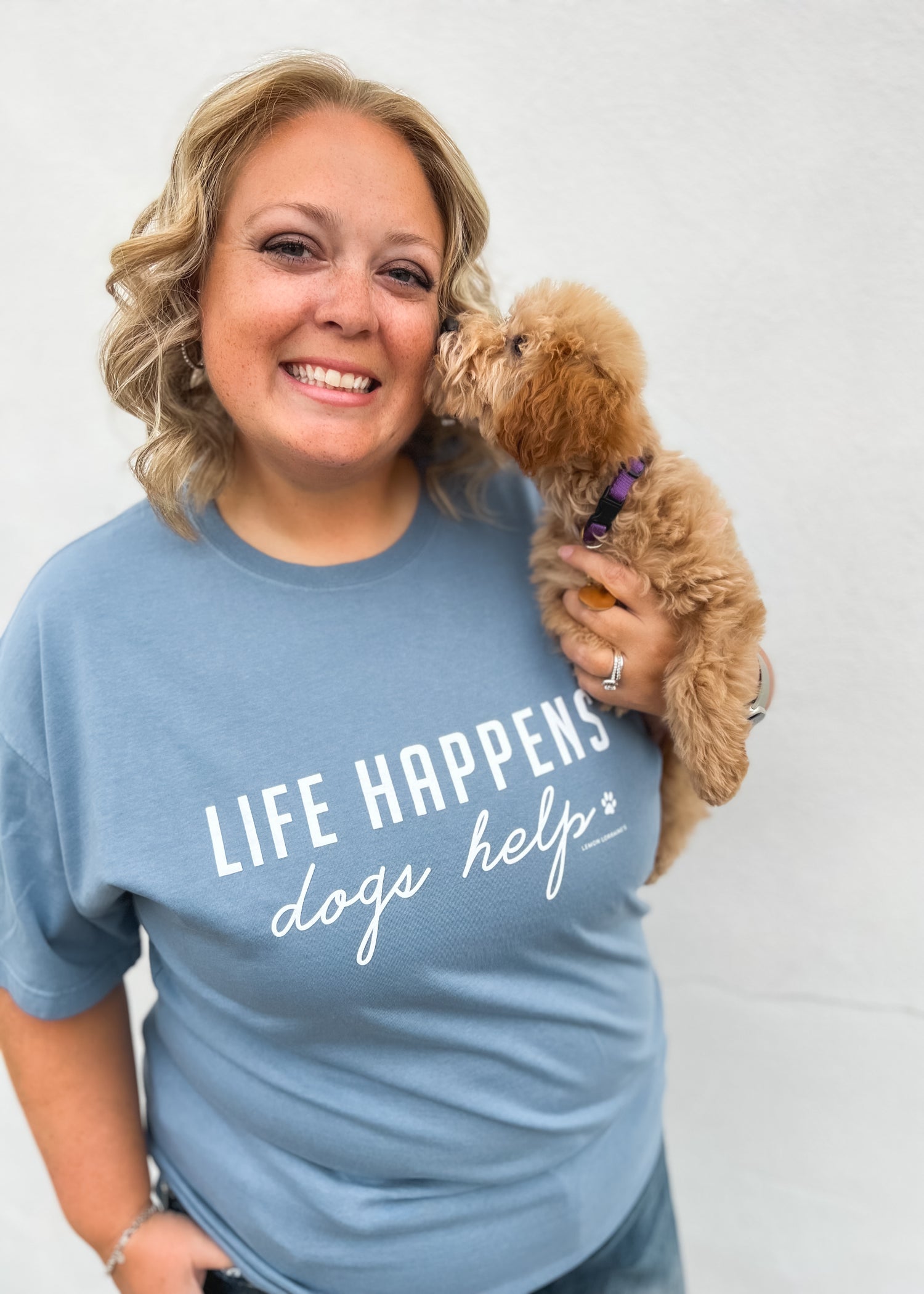 LIFE HAPPENS DOGS HELP - Comfort Wash Graphic Tee