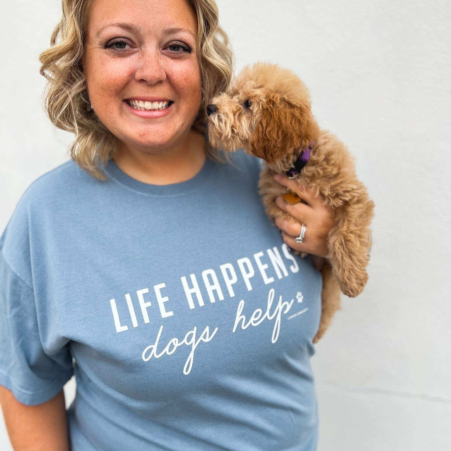 LIFE HAPPENS DOGS HELP - Comfort Wash Graphic Tee