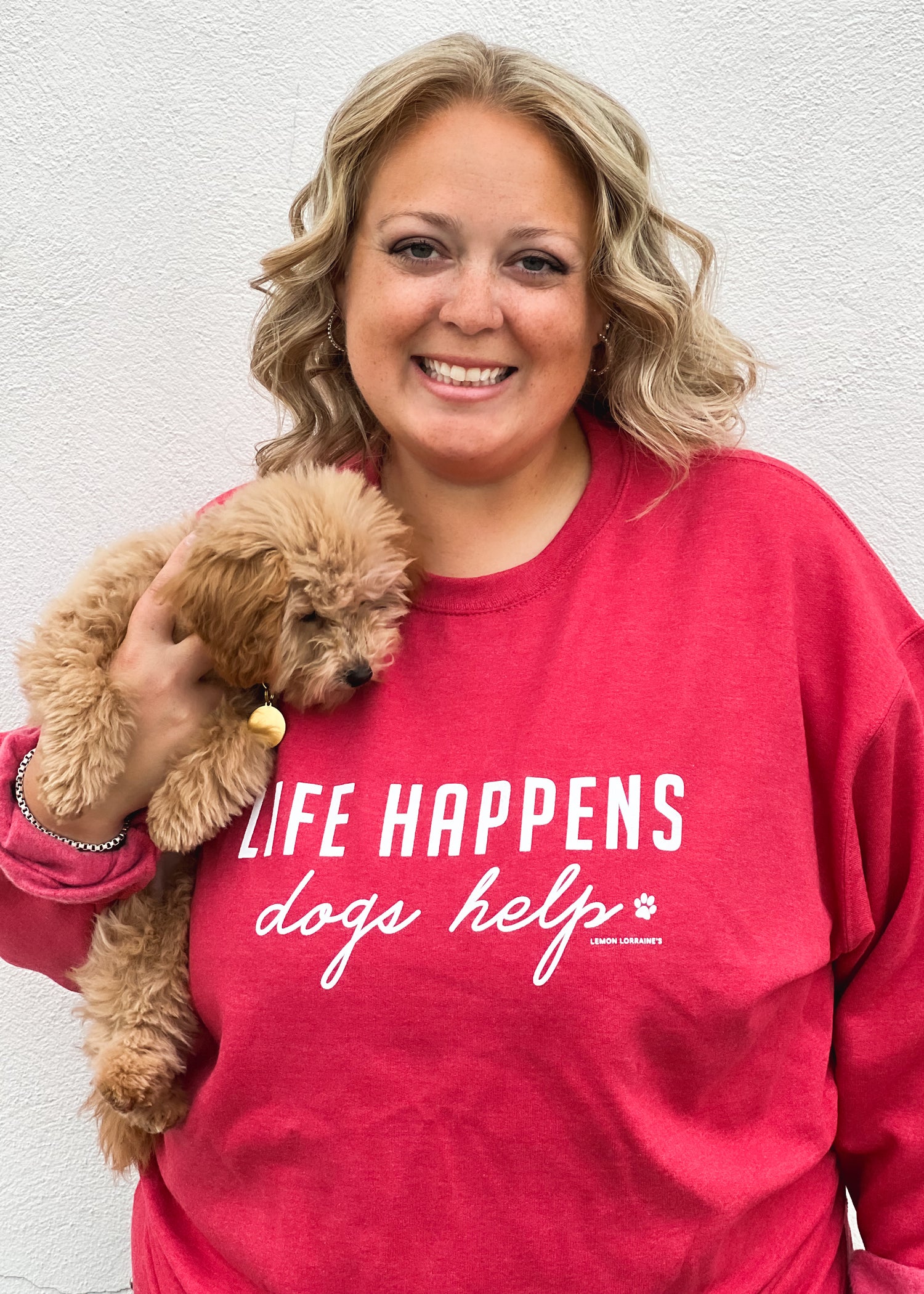 LIFE HAPPENS, DOGS HELP - Crewneck Sweatshirt