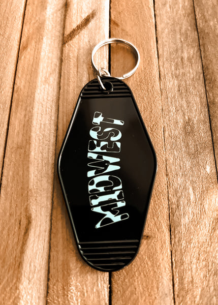 MIDWEST Cow-print Vintage Motel Keychain