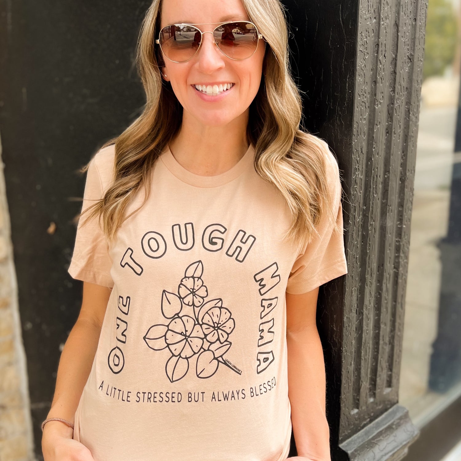 ONE TOUGH MAMA - Neutral Graphic Tee