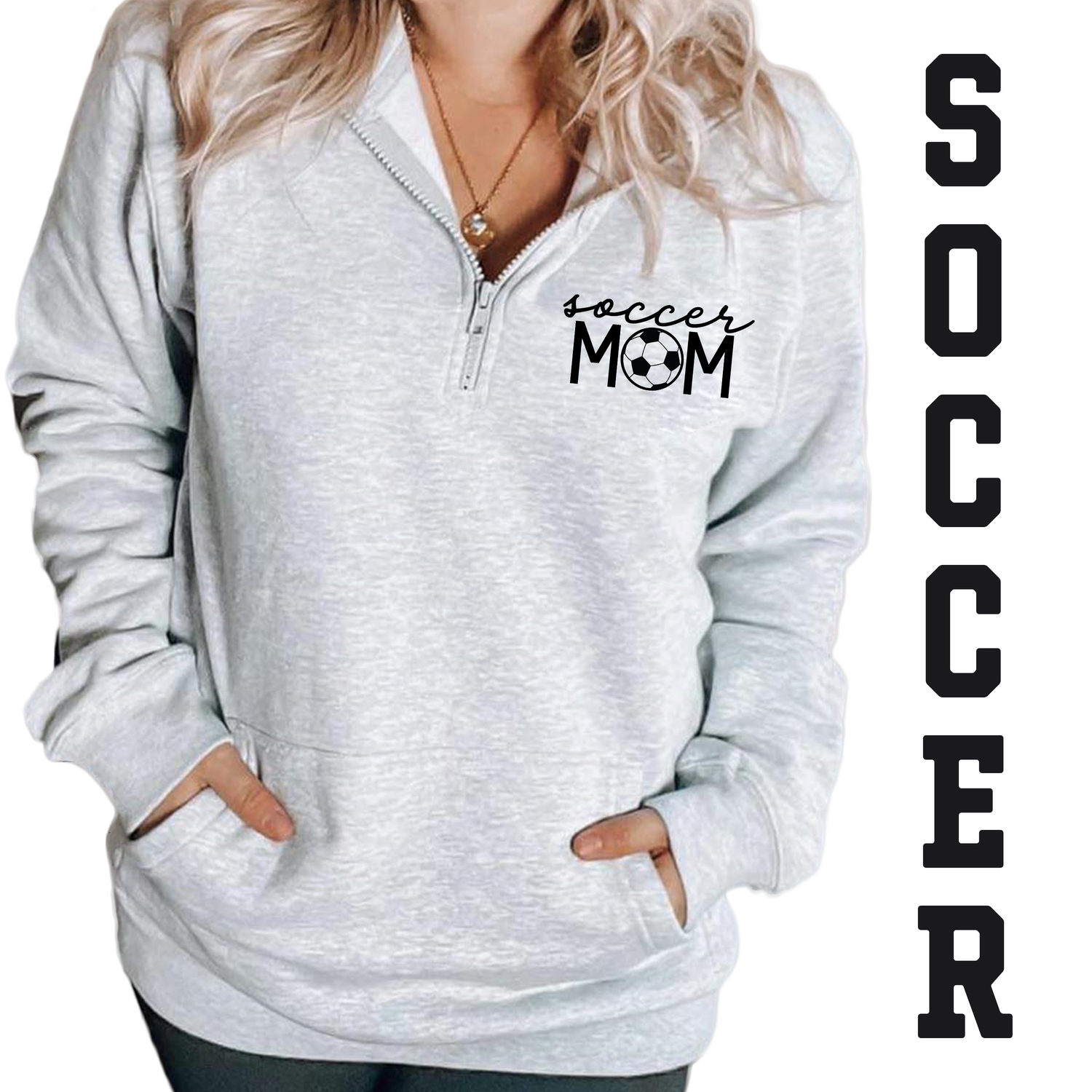 ADULT SOCCER MOM EIFC - 1/4 Zip with front Pouch Pocket