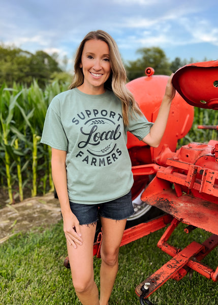 SUPPORT LOCAL FARMERS Cypress Green Graphic Tees