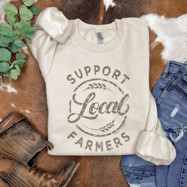 SUPPORT LOCAL FARMERS - Sand Sweatshirt