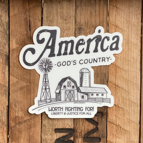 AMERICA GOD'S COUNTRY Sticker